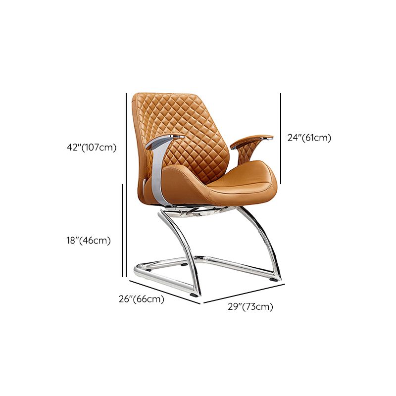 Modern Desk Chair Leather Computer Chair High/Mid Back Chair with Wheels/No Wheels