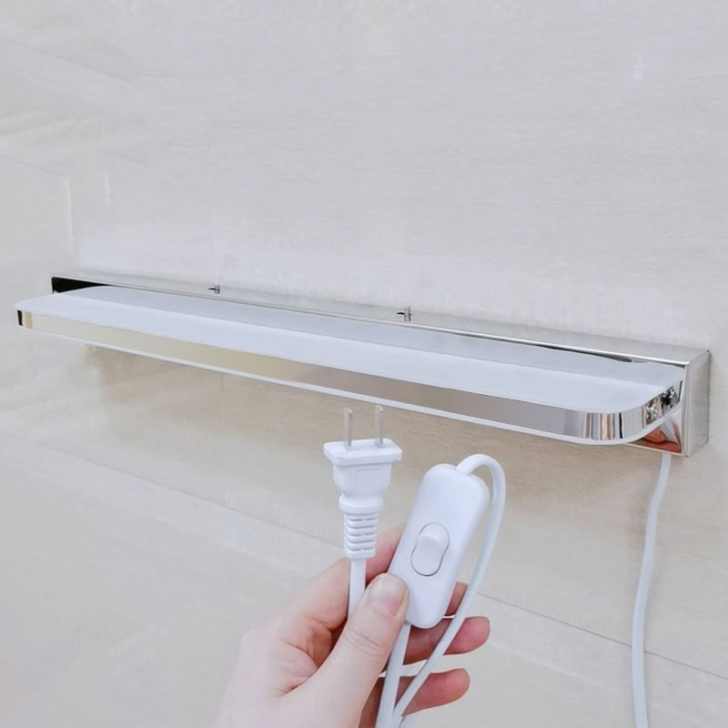 Modern Style Linear Wall Vanity Light Metal 1-Light LED Vanity Light Strip in Sliver