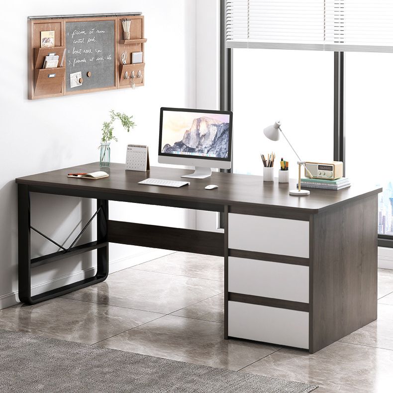 Modern Rectangular Writing Desk 29.5"H Home Office Desk with Drawers