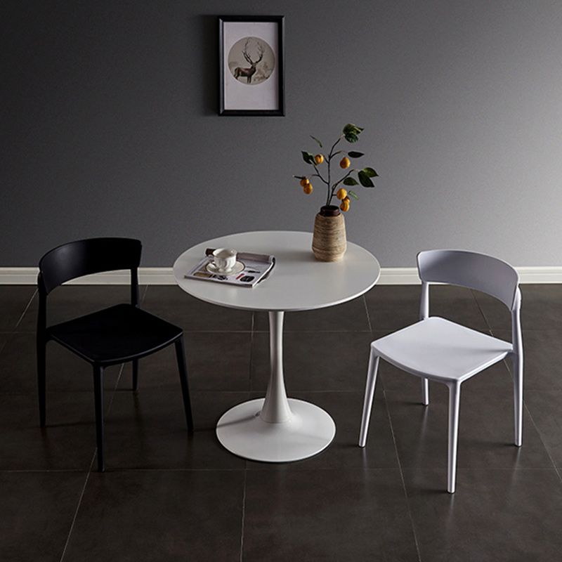 Glam Style Dining Room Chair Plastic Open Back Side Chair for Indoor