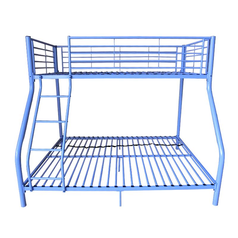 Metal Standard Bunk Bed with Built-In Ladder Modern Iron High Loft Bed Frame