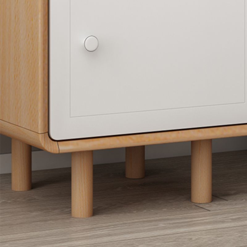 Modern Solid Wood Nightstand 1-Drawer Left Side Door Bed Cabinet