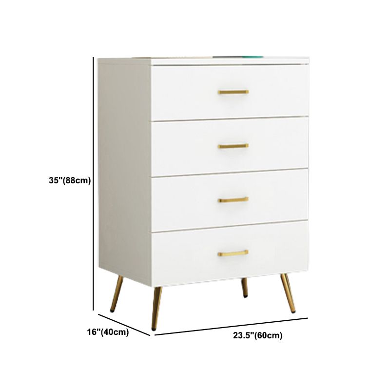 White 15.74" Wide Accent Chest Rubberwood Chest with Drawers