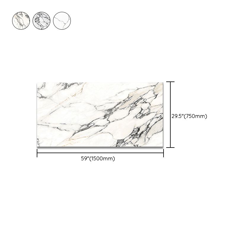 Rectangular Ceramic Matte Straight Edge Floor and Wall Tile Marble Look Bathroom Floor