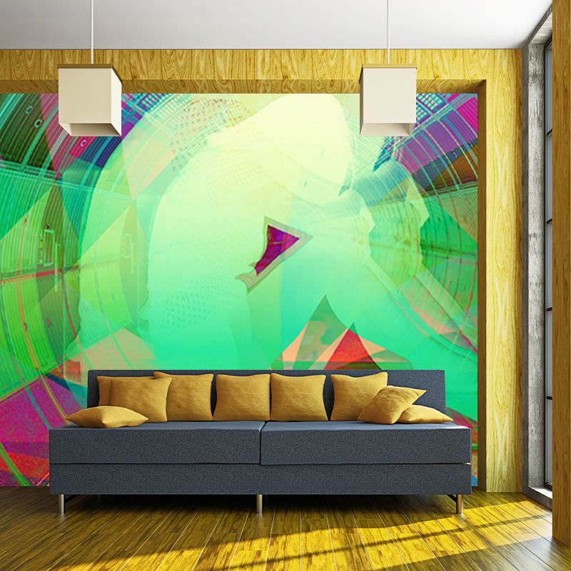 Pop Art Resistant Mural Wallpaper Environment Friendly Sleeping Room Wall Mural