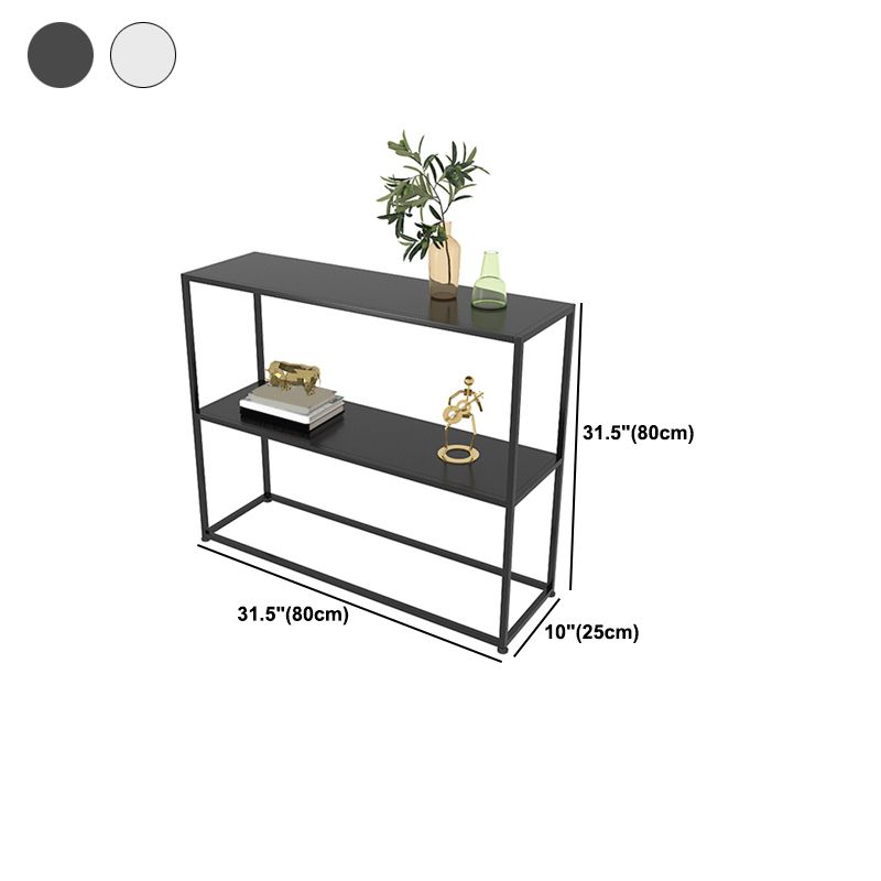 Storage Contemporary Iron Console Table with Shelf and Frame Base