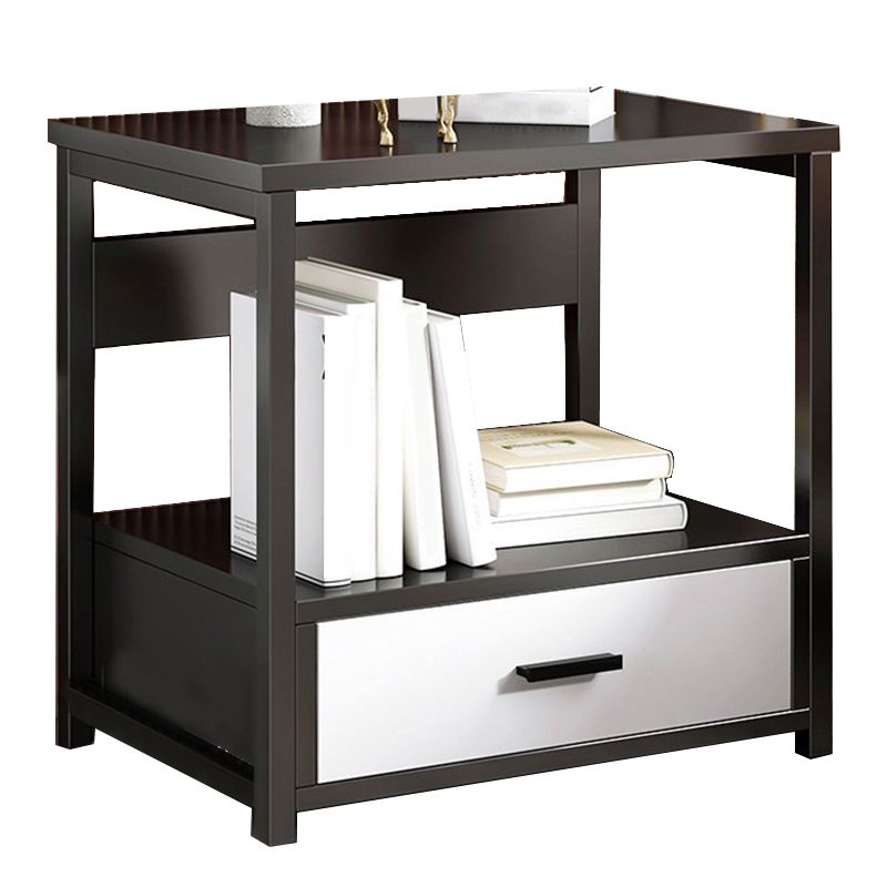 Modern Drawer Storage Nightstand 20 Inch H Imitation Wood Shelf Included Night Table