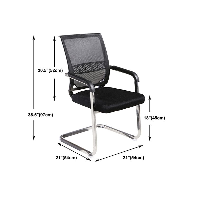 Steel No Wheels Conference Chair Modern Lumbar Support Conference Chair