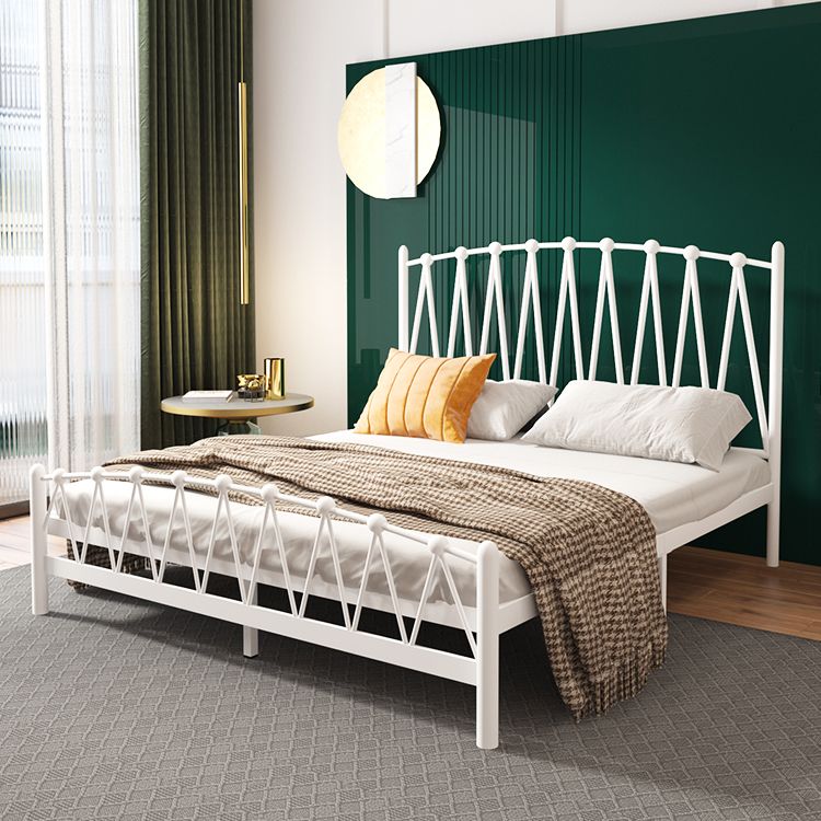 Scandinavian Iron Bed with Open-Frame Headboard and Footboard