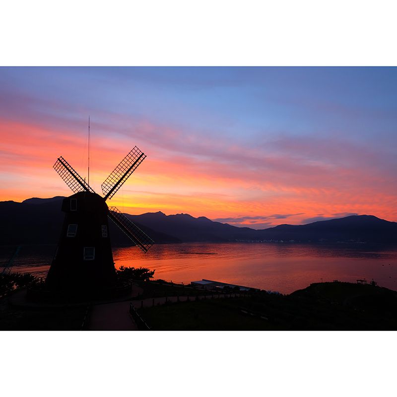 Bedroom Wall Mural Wallpaper Small Town Windmill Mildew Resistant Wall Decor