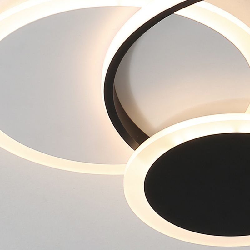 Circles Close to Ceiling Lighting Minimalist Style Metal LED Flush Mount Lighting