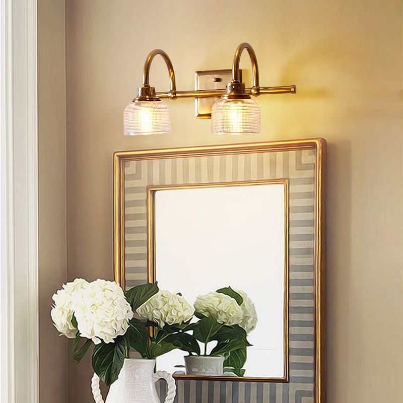 Traditional Simplicity Bowl Vanity Sconce Lights Glass Wall Mount Light Fixture for Bathroom