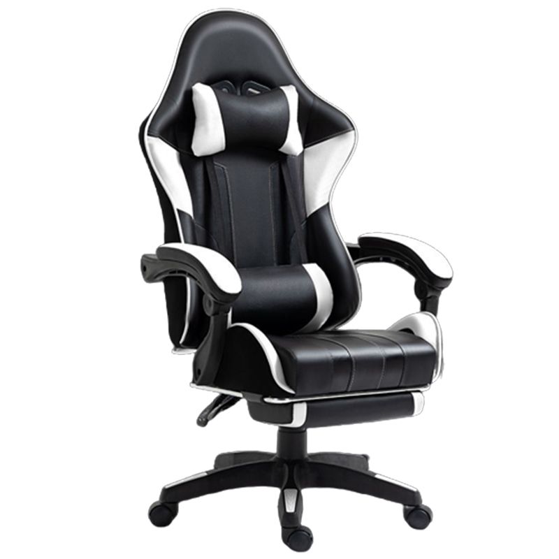 Modern Desk Chair Faux Leather Computer Chair High-Back Chair with Wheels