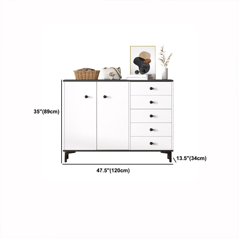 Contemporary Matte Finish Dresser Bedroom Wood Storage Chest with Metal Feet