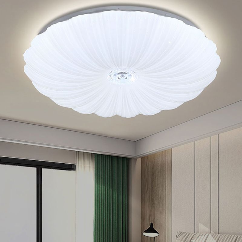 LED Modern Metal Flush Mount Shell Shape Ceiling Light with Acrylic Shade for Living Room