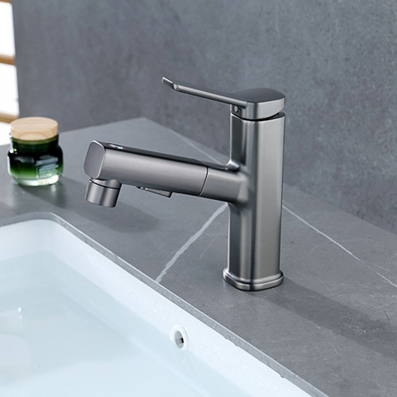 Modern Bathroom Vessel Faucet Brass Lever Handles Swivel Spout Sink Faucet