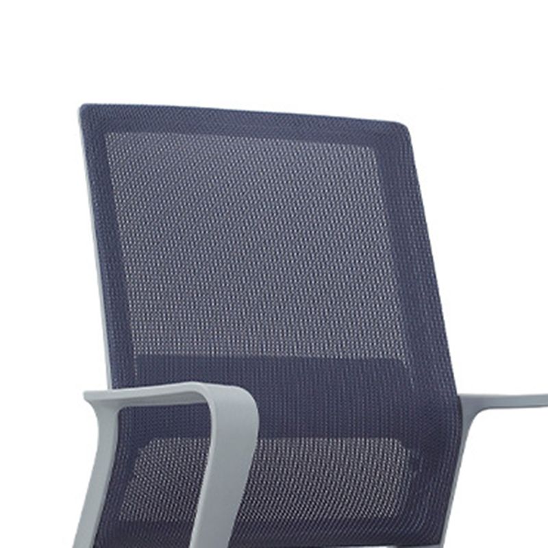 Modern Desk Chair Swivel Mesh Computer Chair in Gray Mid-Back Chair with Wheels