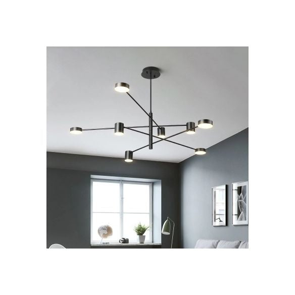 Multi-Tiers ASYMETRICAL lustre Light Metal Metal Simple Style 2/4/6/8 Heads Black / White Pendant Light in chaud / White / Third Gear