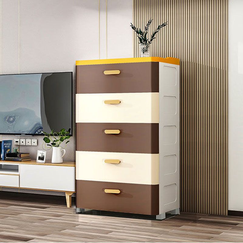 Contemporary Plastic Kids Dressers Vertical Kids Furniture for Bedroom