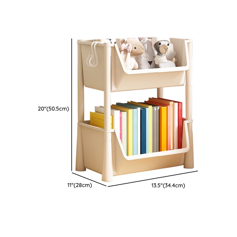 Contemporary Plastic Book Shelf Freestanding Standard Kids Bookcase