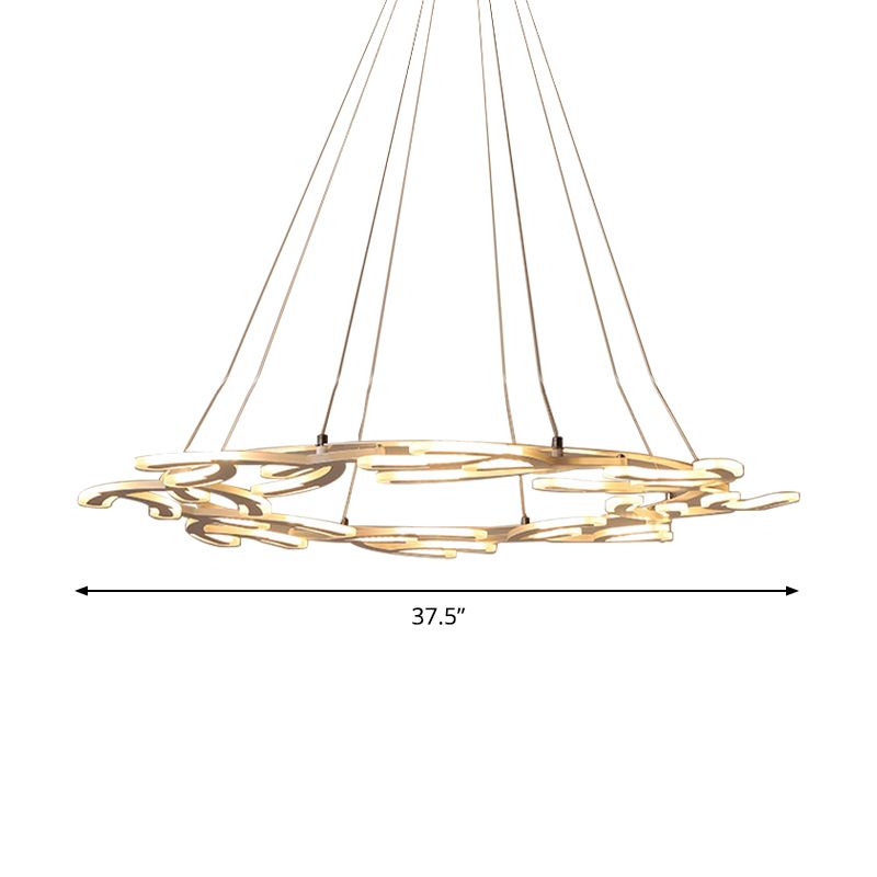 29.5"/37.5"/45" Dia Acrylic Branch Ceiling Light Fixture LED Chandelier Pendant in Warm/White Light