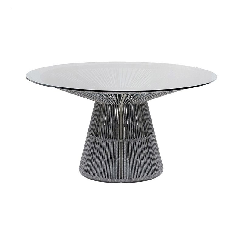 Slate/Glass Dining Table Water Resistant Table with Metal Frame