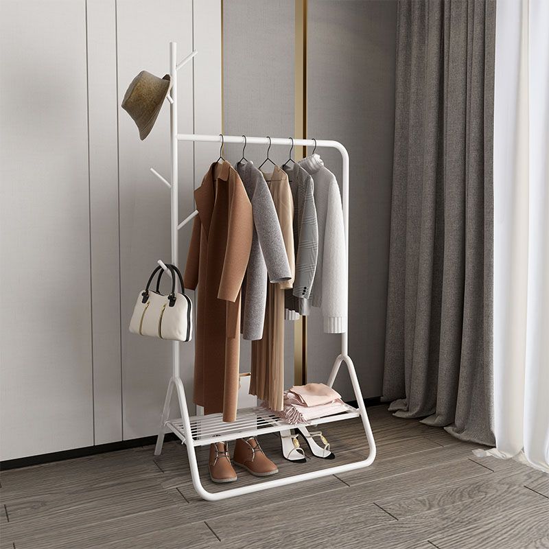 Contemporary Coat Rack Coat Hooks Metal Coat Rack with Storage Shelving