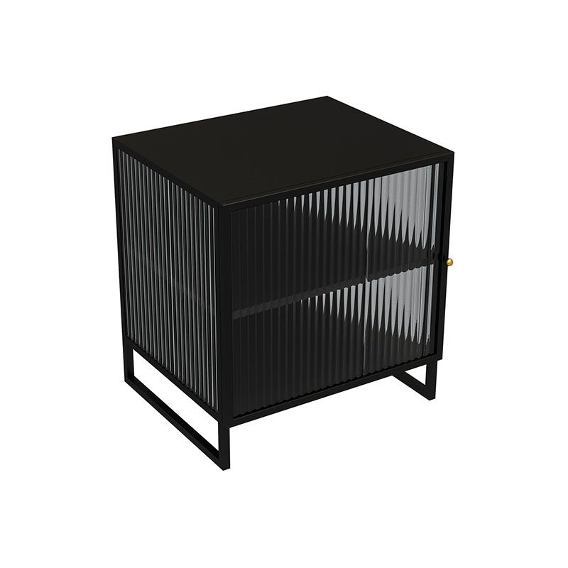 Contemporary Metal Accent Table Nightstand 21.65" Tall Bed Nightstand with 3 Shelves