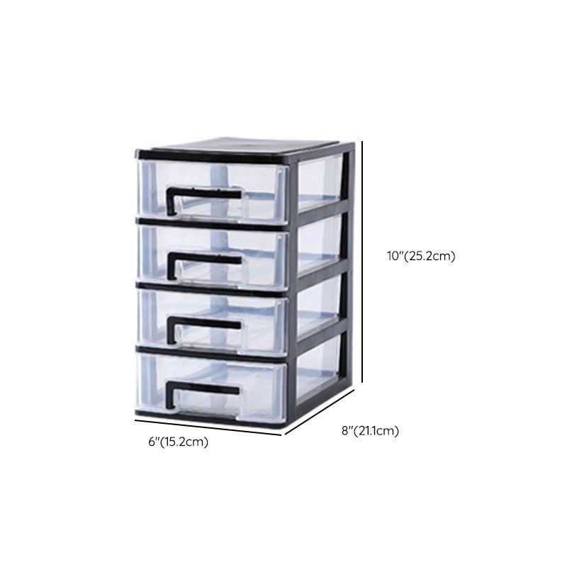 Contemporary Plastic Cabinet Vertical File Cabinet with Drawers for Office