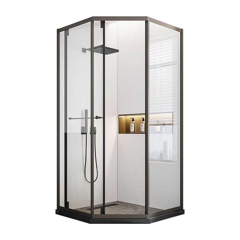 Contemporary Plain Shower Enclosure Neo-Angle Clear Semi-Frameless Shower Enclosure