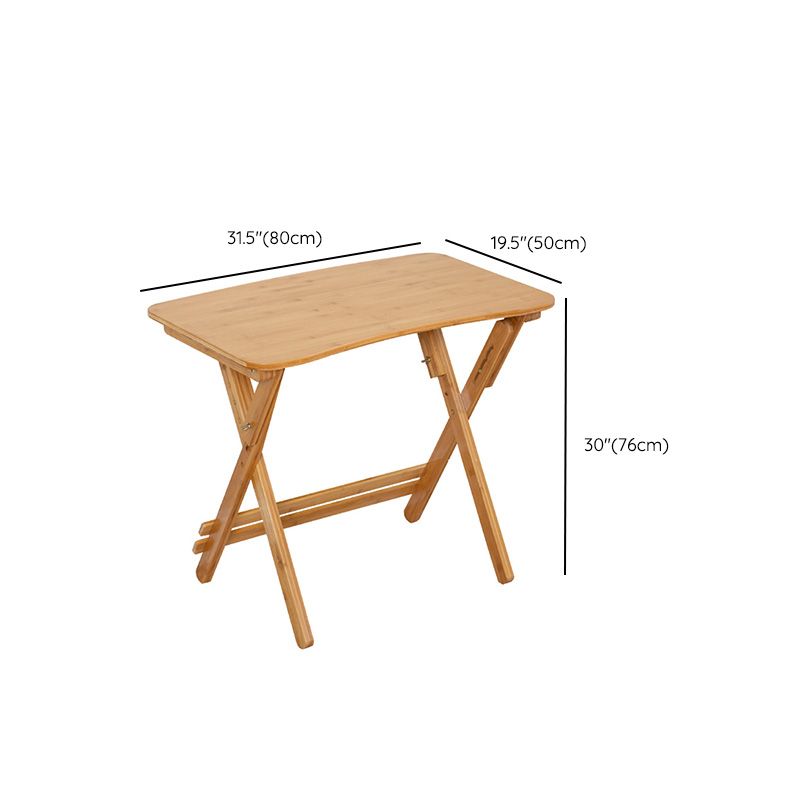 Foldable Desk and Chair Set Bamboo Kids Writing Desk in Natural