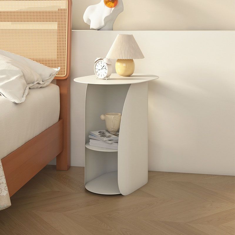 Modern Metal Night Table Lower Shelf Bedside Cabinet for Bedroom