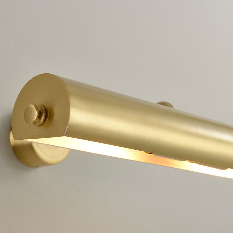 Lámparas de pared LED de cilindro de estilo moderno Ideas de iluminación de pared de espejo de 2 luces en oro en oro