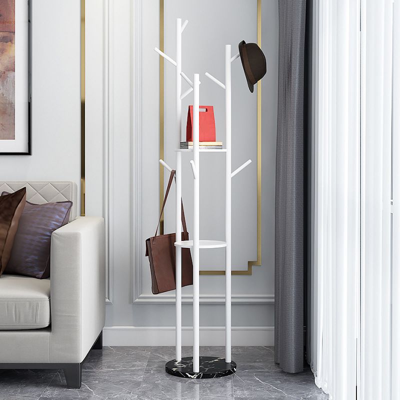 Metal and Marble Entrance Coat Hanger Modern Minimalist Home Floor Coat Rack