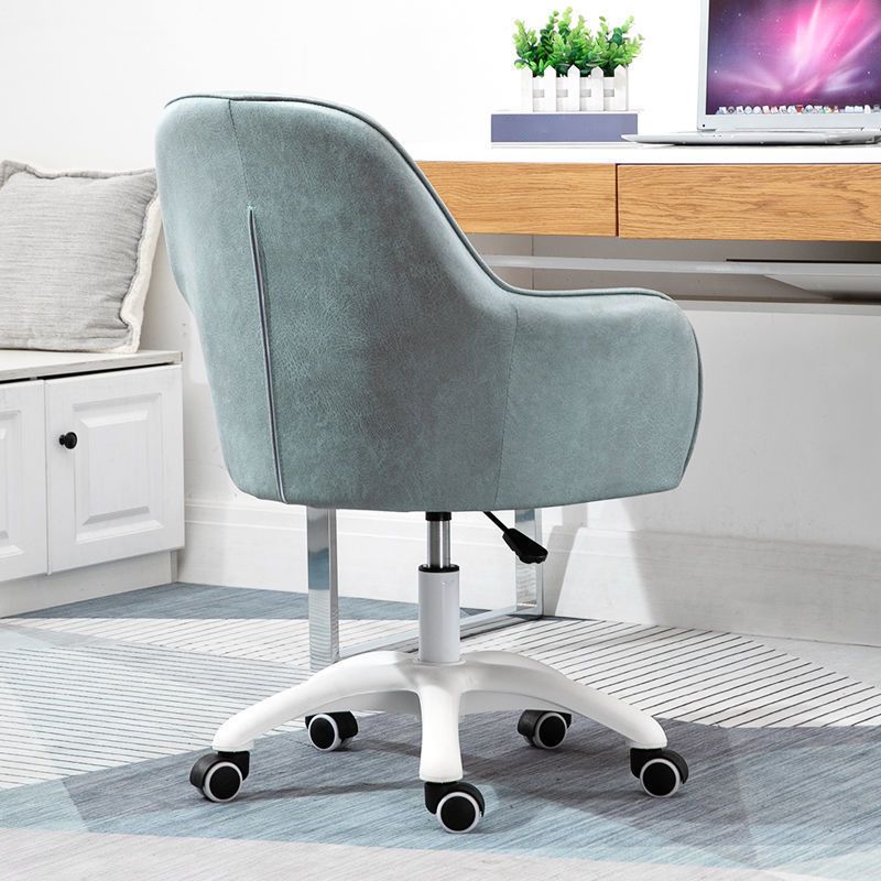 Contemporary Upholstered Office Chair with Arms Mid Back Chair for Office