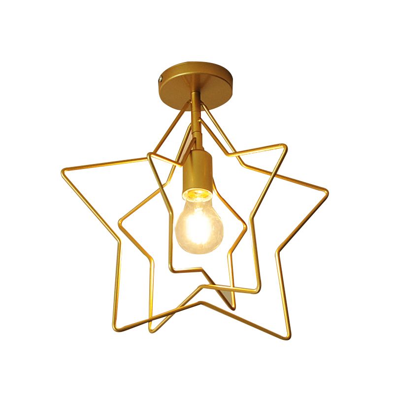 Star Shape Ceiling Light Metal Ceiling Mount Light for Living Room