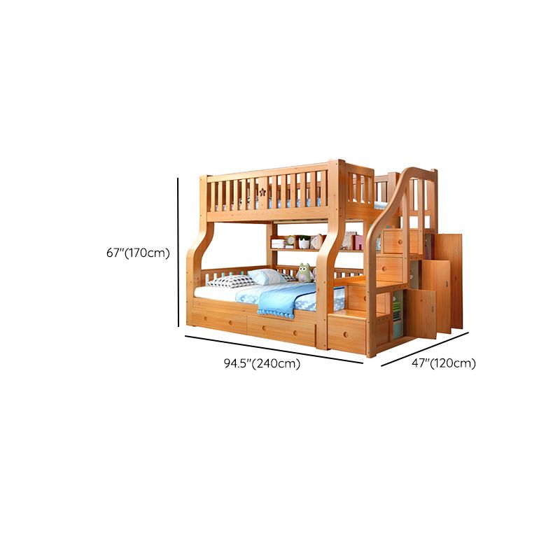 Scandinavian Solid Wood Slat No Theme Storage Natural Bunk Bed