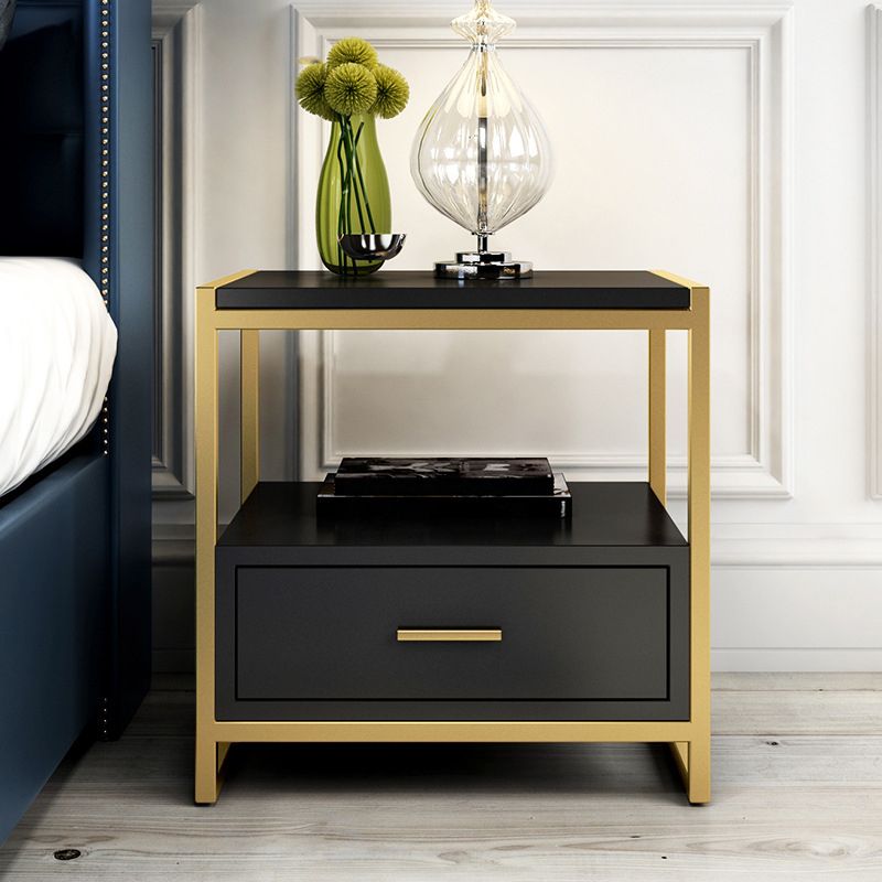 Contemporary Bed Nightstand Engineered Wood Bedside Cabinet for Bedroom