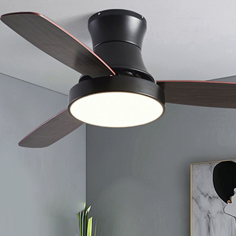 Round Shape Ceiling Fan Light Kids Style Metal 1-Light LED Ceiling Fan Lamp