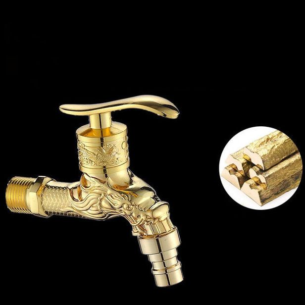 Vintage Classic Sink Faucet Zinc Single Handle Dragon Embossing Wall Mounted Faucet