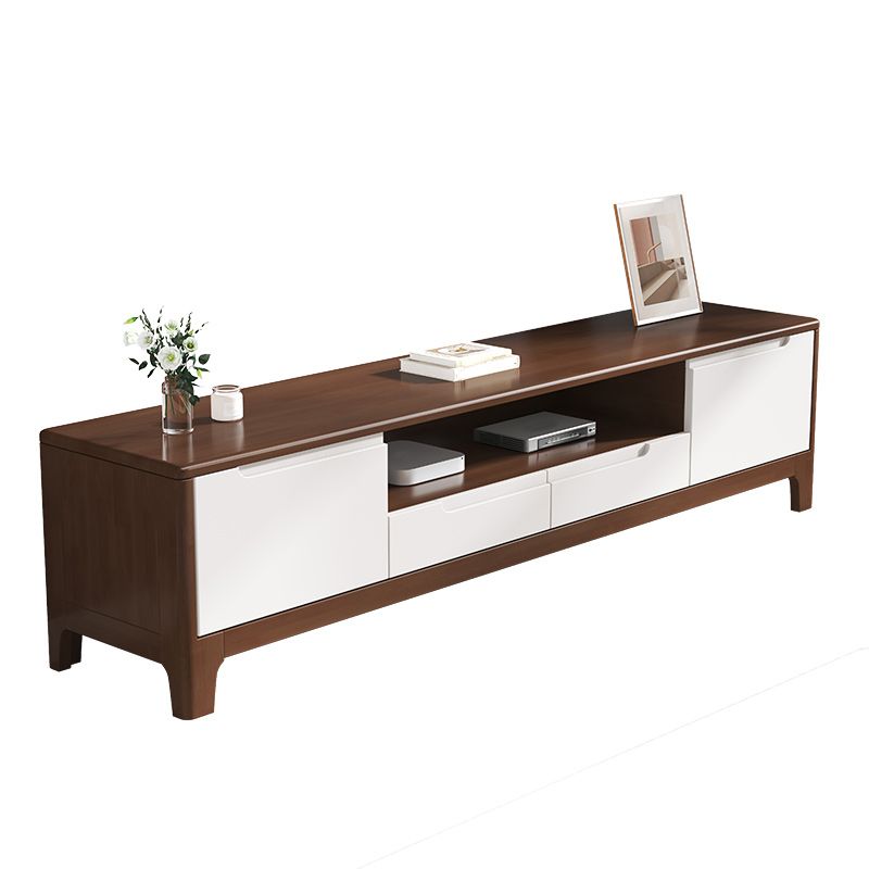 Scandinavian TV Media Stand Solid Wood TV Media Console with Drawers