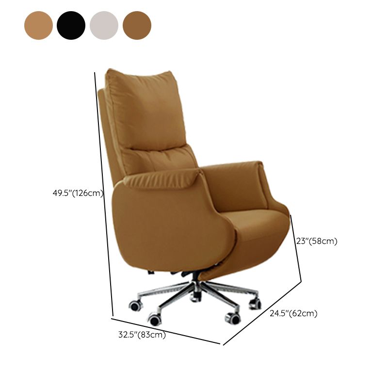 Modern Slide Office Chair Armless Leather Ergonomic Desk Chair with Wheels