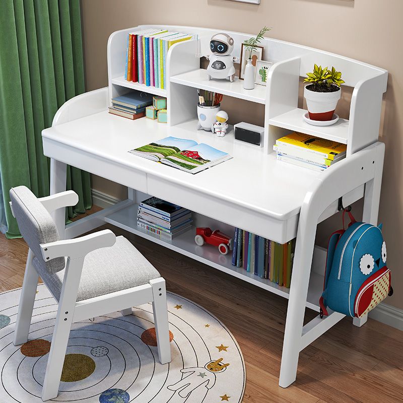 23.6"W Adjustable Desk Child Desk and Chair Set Kids Desk with Drawer