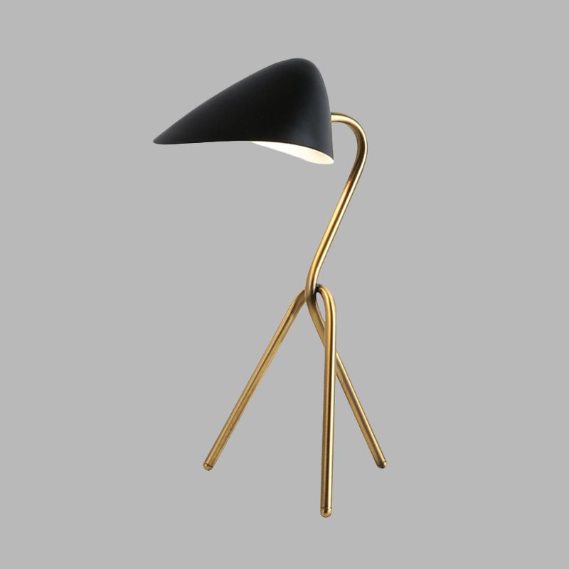 Abstract Desk Light Post Modern Metallic 1 Light Black and Brass Creative Table Lamp for Bedroom