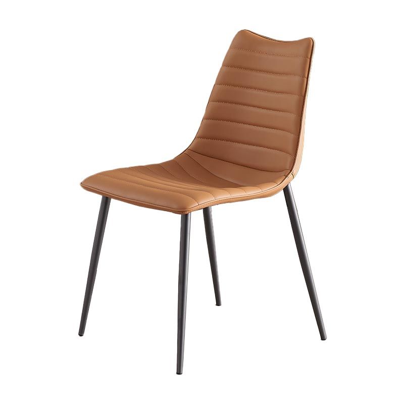 Modern Style Dining Chair Armless Chair with Metal Legs for Kitchen