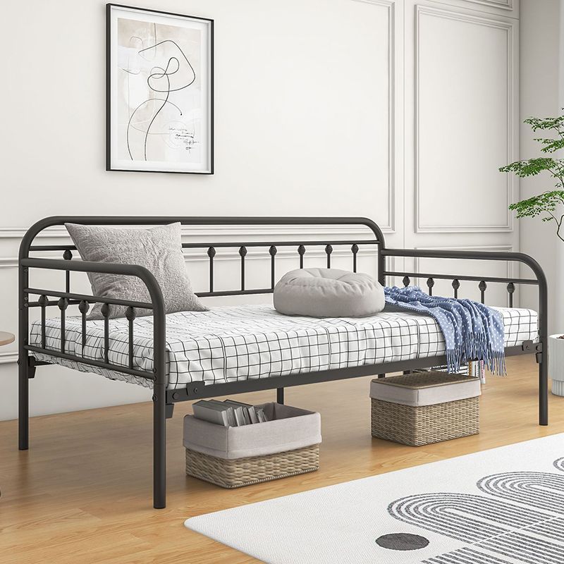 35.43"H Industrial Style Black Kid Bed Iron Frame Indoor Daybed