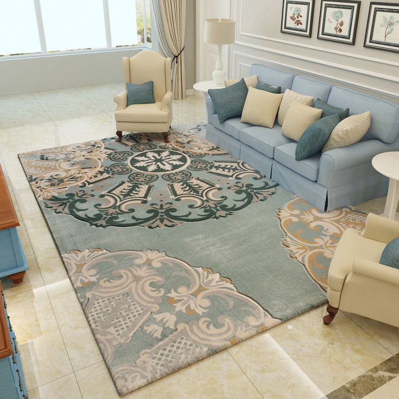 Multicolored Shabby Chic Rug Polypropylene Flower Printed Indoor Rug Anti-Slilp Backing Easy Care Area Carpet for Parlor
