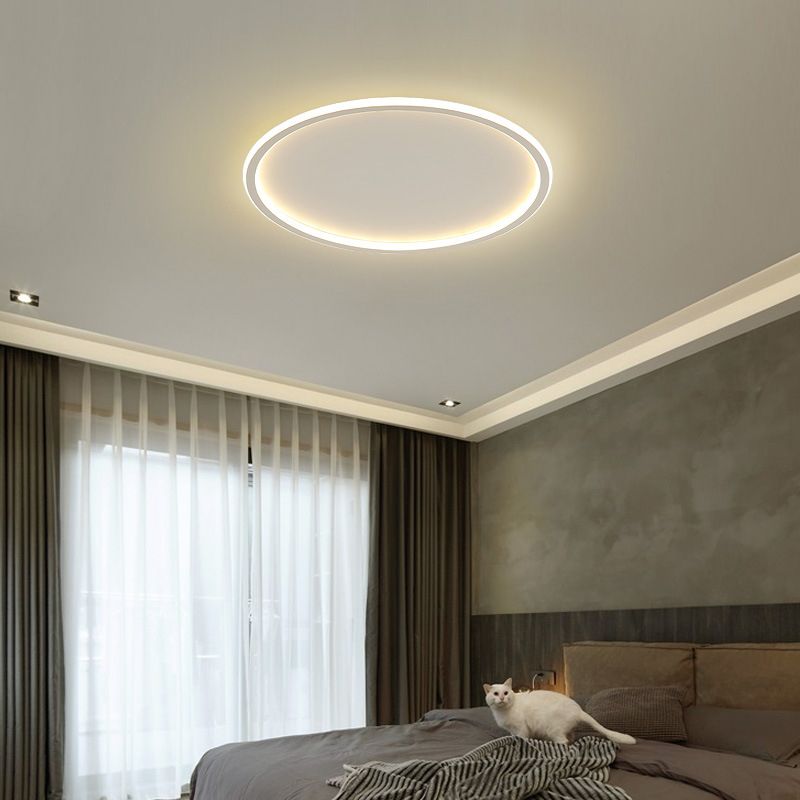 Modern Round Ceiling Light Metal 1-Light Flush Ceiling Lights