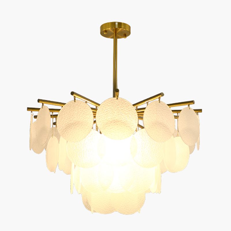 Contemporary Style Geometry Pendant Lights Glass Hanging Chandeliers in Gold