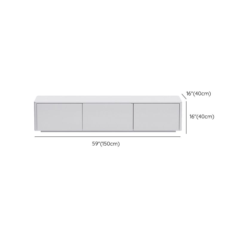 Engineered Wood TV Console Contemporary White Media Console  with Drawers